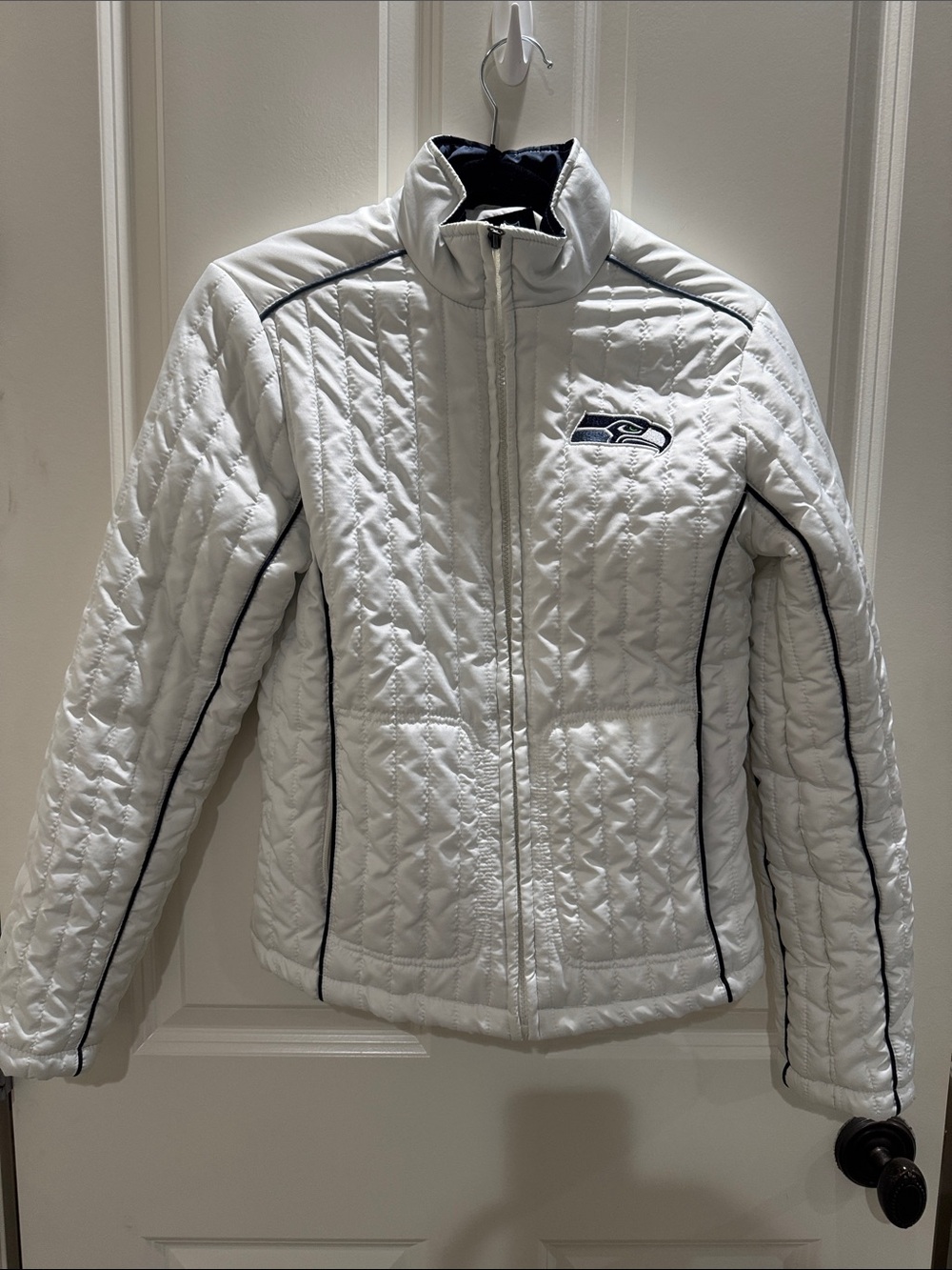 Seattle Seahawks Women's White Quilted Jacket